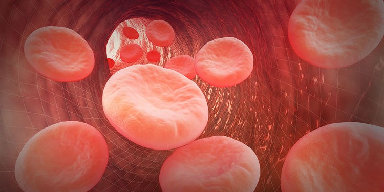 Photo-illustration of blood cells.