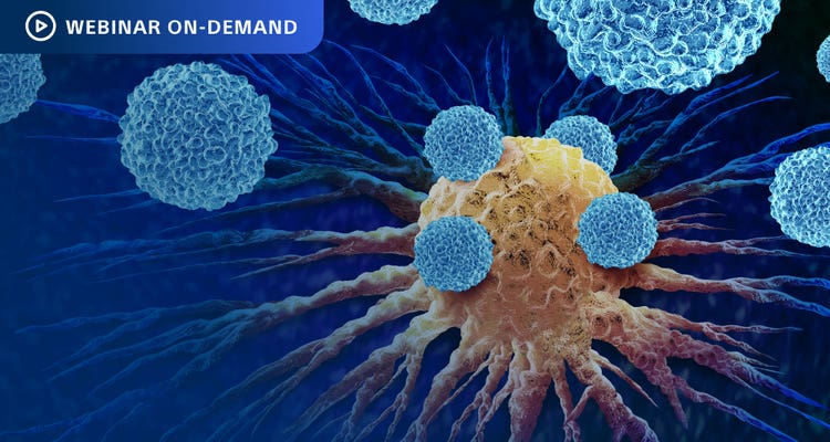 Webinar On-Demand: Colorful illustration of pancreatic cancer cell.