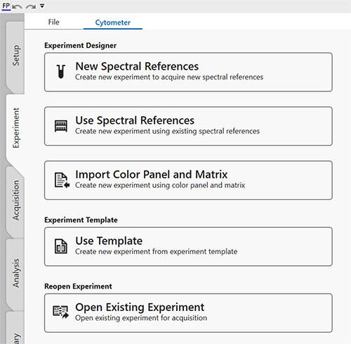 Experiment designer software screen
