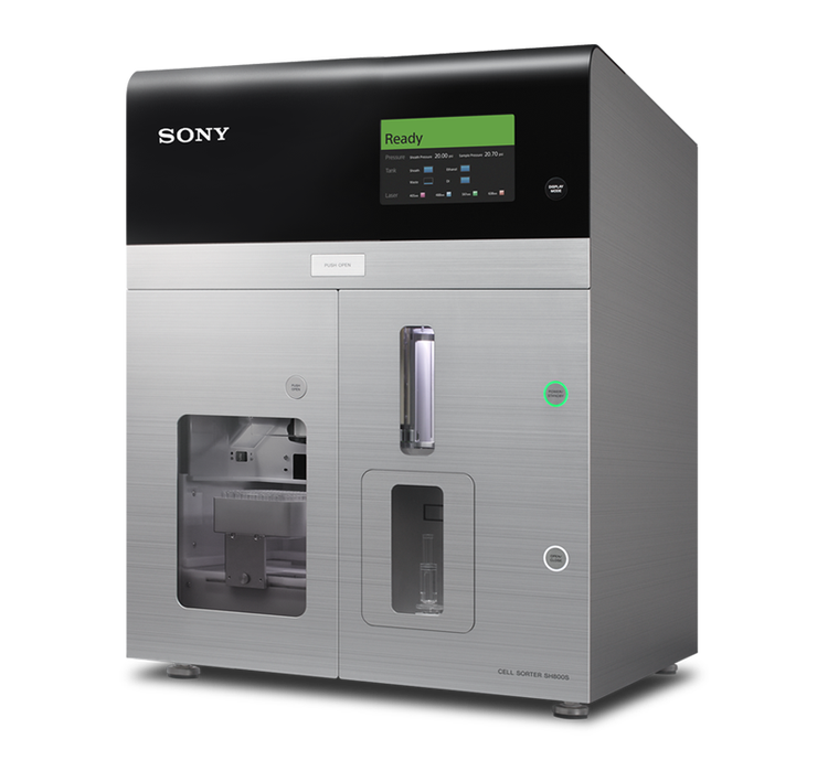 Photo of the SH800 Cell Sorter in 3/4 view.