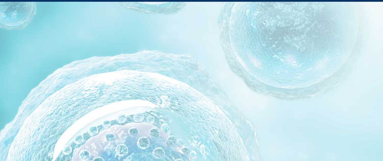 Closeup of stylized blue cells.
