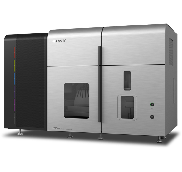 Photo of the FP7000 Spectral Cell Sorter seen in a 3/4 view.