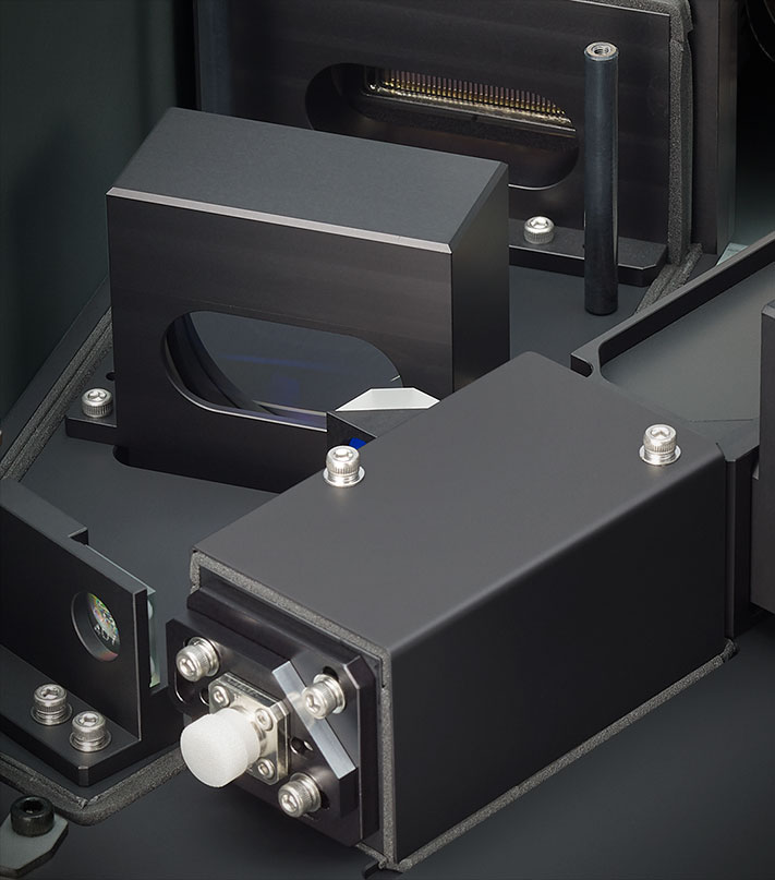 Closeup photo of ID7000 cell analyzer optic components